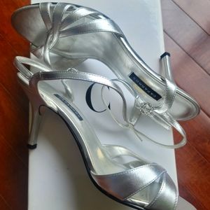 Silver Caparros Heels in box size 8
